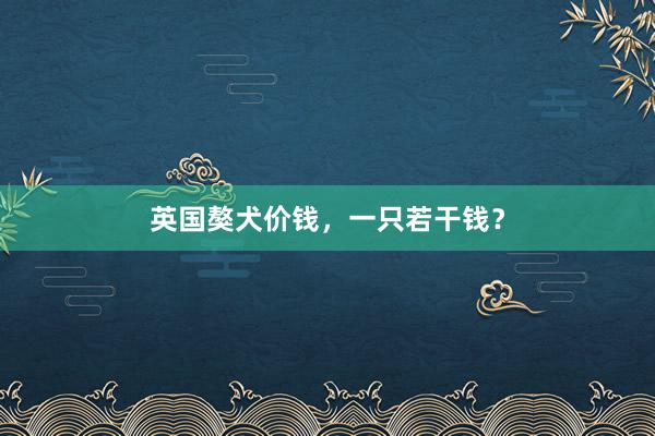 英国獒犬价钱，一只若干钱？